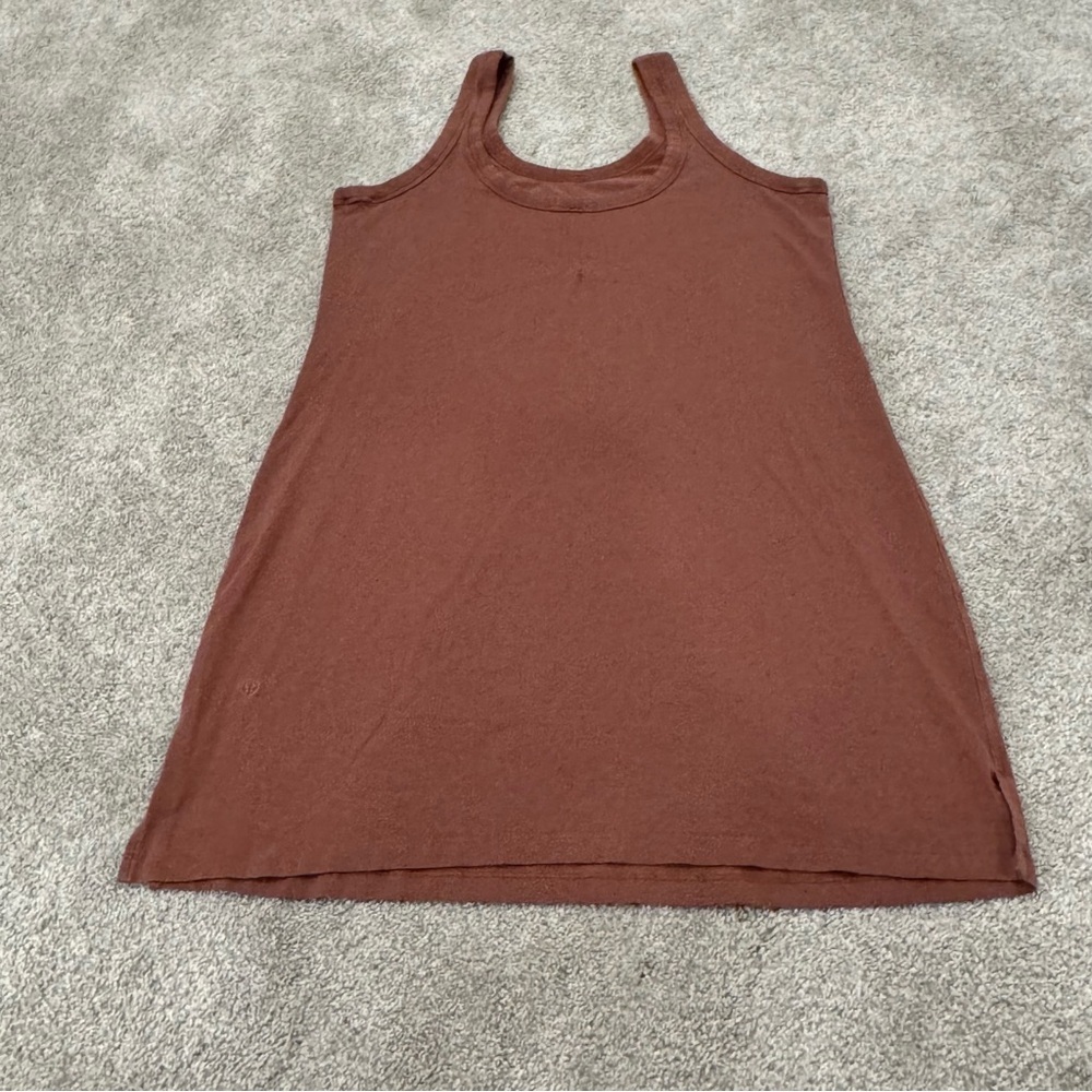 Lululemon Classic-Fit Cotton-Blend Scoop Dress - Ancient Copper Brown size 4 EUC - Picture 3 of 6
